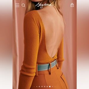 Sezane Joanie Backless Body Suit, Size Medium